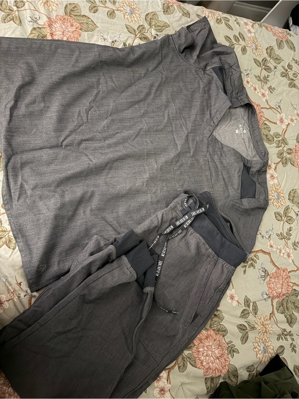 Women’s soft Two-Piece Gray scrub Set